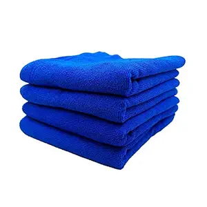 Trosskart Microfiber Cloth for Car, Bike, Kitchen, Laptop (40x40 cm) Cleaning Towel Multicolour Duster! (Blue)