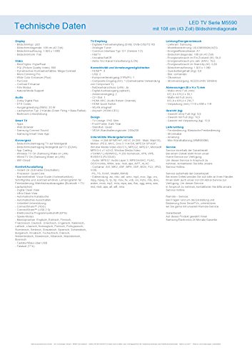 Samsung M5590 108 cm (43 Zoll) Fernseher (Full HD, Triple Tuner, Smart TV)