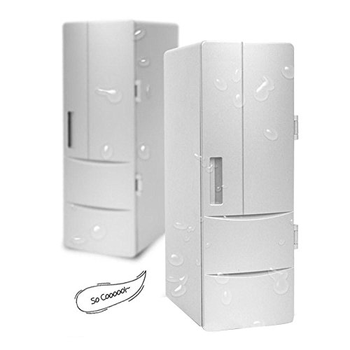 Preisvergleich Produktbild Mini Kühlschrank Futurepast Minikühlschrank Tischkühlschrank für Getränke Zimmerkühlschrank Kleiner Kühlschrank Heiß und Kalt Kühl-Gefrier-Kombination(weiß)