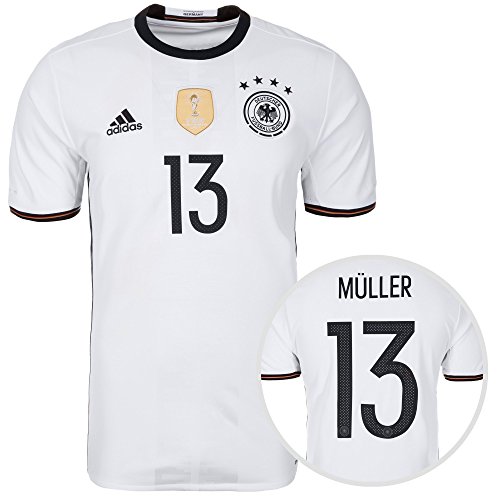 adidas DFB Trikot Home EM 2016 mit Spielername und Nummer Thomas Müller, S – 46