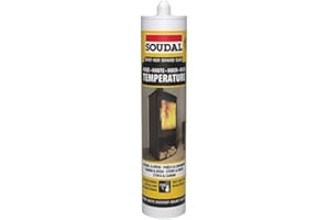 PROVENCE OUTILLAGE Soudal 3682 - Silicone alte temperature 1500°C con beccuccio, 290 ml
