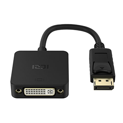 ICZI DisplayPort (DP) auf DVI Adapter mit anti-interference magnetischer ring, vergoldet Stecker, 1080P, Konverter Male zu Female für Grafikkarten, PC und Apple und Mehr (Schwarz) - 2