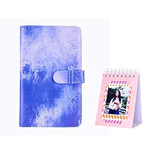 Bsuuy Mini Photo Album - Fits for Fujifilm Instax Mini 11 9 8 8+ 90 25 7s 50s, Polaroid Snap PIC-300, Kodak Mini 3-Inch Film, Free Desk Calendar Album (108 Pocket Blue Sky)
