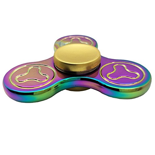 WWZ camouflage Colourful Zinc alloy Tri Anti-anxiety Fidget Hand Spinner Toy with High Speed Bearing EDC Focus Toy Killing Time for children and adult (Colorful B)