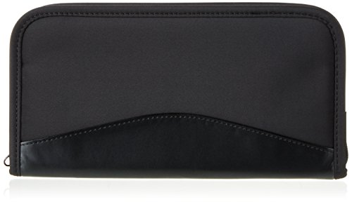 Presents & more - Funda de viaje con bolsillos para pasaportes, tarjetas de crédito y bolígrafos (con cierre de cremallera), color negro