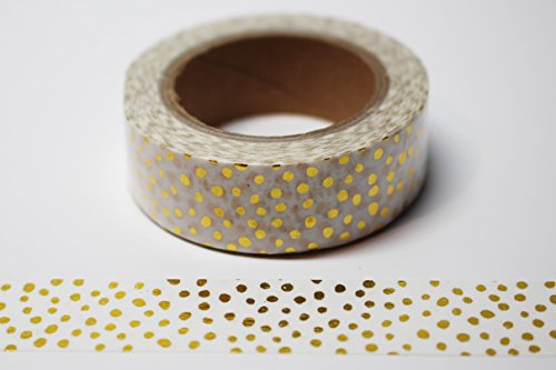 wolga-kreativ Washi Tape Tupfen Gold Masking Tape Dekoband