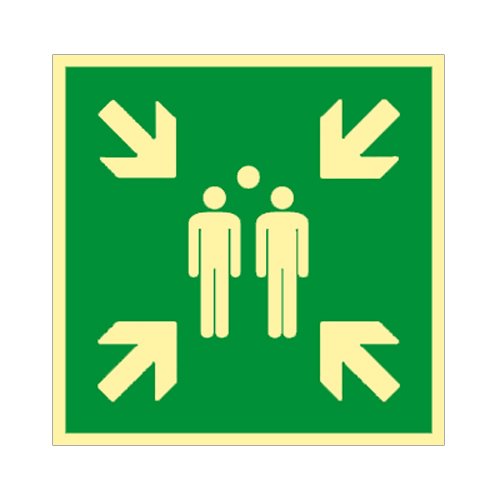 Sammelstelle Alu nachleuchtend 400 x 400 mm ISO