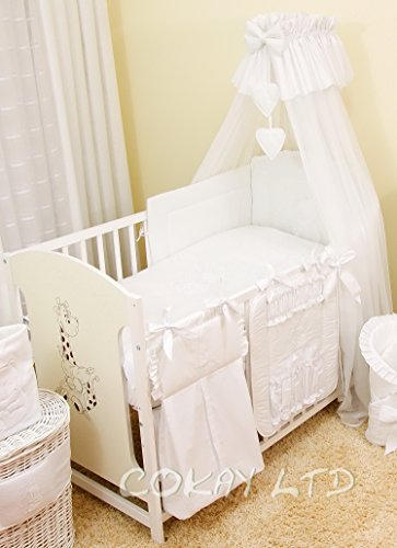 Stunning Baby Cot/Cot Bed Canopy Drape/ Mosquito Net Big 320cm and Holder (WHITE)