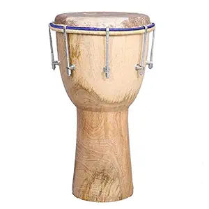 Star Musical and Handicraft - 10 Inches Wooden Tuneable Djembe Fire and Rhythm Series Drum with Spanner - Natural (10 x 20 Inches) - Made in India