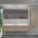 Produktbild Badmöbel Set City 200 V3 Eiche hell, Badezimmermöbel, Waschtisch 200cm, Beleuchtung Spiegelschrank:2 x 5W LED + 1x Energiebox +65.-EUR