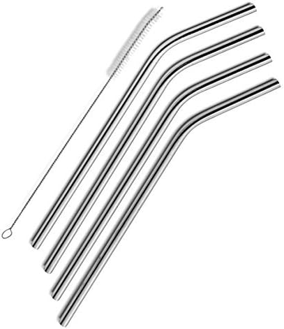 SipWell Stainless Steel Drinking Straws, Set of 4, Free Cleaning Brush Included by SIPWELL