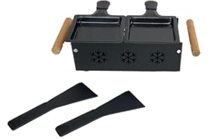 Fackelmann 40191 - Dispositivo per raschietto, raschietto per 2 persone, raschietto per 2, formaggio, candela, legno, acciaio, nylon, 16, 24,5 x 16 x 6,1 cm