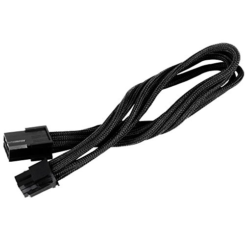 SilverStone SST-PP07-IDE6B - Netzteil-Verlängerungskable 25cm 6pin auf PCI-E 6pin, schwarz