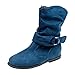 Produktbild Sannysis Stiefeletten Damen Elegant Vintage Flache Booties Soft Schuhe Set Füße Knöchel Stiefel Middle Boots
