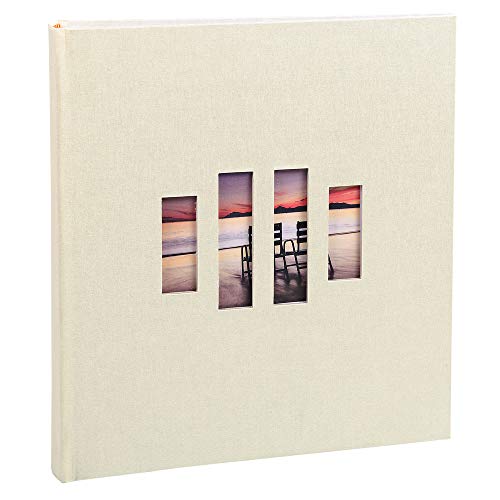 Exacompta 16261E Zen Album Photos Livre 60 Pages avec Feuillets Intercalaires Cristal Carton/Papier/Tissu Ivoire 32 x 29 x 4,5 cm