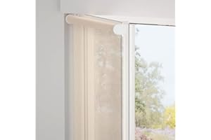 Estores enrollables Sin taladrar Screen Corti Fiberglass | Color Blanco Lino | 41 x 138 cm (Ancho x Alto) | Tamaño de la Tela 38 x 138 cm | Cortinadecor