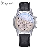 Uhren Herren Armbanduhr Lässige Quarz Lederbanduhr Analoge Armbanduhr Rhinestone Uhr Analog Quartz Watch Wrist Watches mit Leder Uhrenarmband,ABsoar