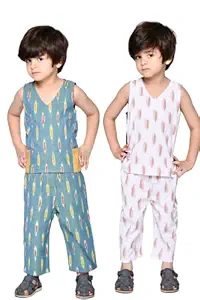 Baby Boys Clothes Top Pyjama Set (Pack of 2 Set) 2-3 Years Toddler Kids Cotton Set