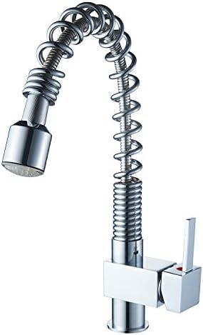 Led Kitchen Sink Faucet with Temperature Control Handle Chrome Single Hole Straight Spout Faucet With Pull Out Sprayer Pull Down Lavatory Plumbing Taps