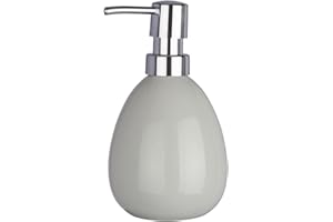 ‎WENKO Wenko Polaris dozownik mydła, ceramiczny, pastelowy szary, 9,5 x 9 x 16,2 cm
