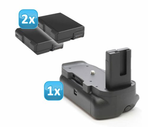 Minadax profi poign  e d alimentation pour nikon d5200  d5100 avec d  clencheur grand format de haute qualit   pour 2 x eN-eL14