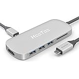 HooToo Shuttle USB-C Hub mit drei USB 3.1 Gen 1 Anschl&uuml;ssen, HDMI-Anschluss, SD-Kartenleser (Stromversorgung f&uuml;r USB-C Aufladung, Plugand Play, Aluminiumlegierung) f&uuml;r neues Macbook und Chromebook Pixel