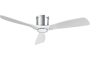 ‎OFANTOP OFANTOP 132CM Niedrigprofil Moderner weißer Deckenventilator mit Licht und Fernbedienung, leiser DC-Motor Kompatibel mit Alexa/Google Home