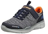 Muster: Uni Skechers Jungen Equalizer 3.0 - Aquablast Sneaker, Blau (Navy & Gray Textile/Navy & Orange Trim Nvgy), 37 EU