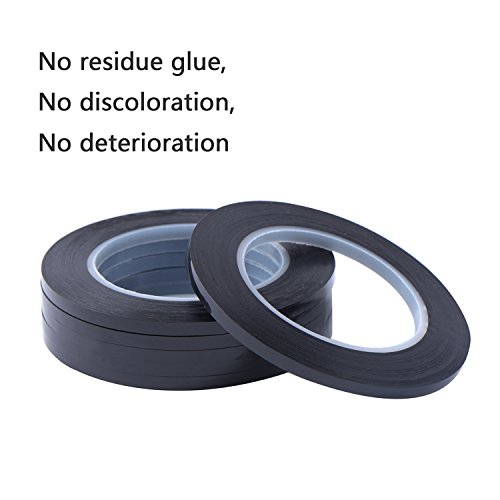 Outus 10 Packung 3 mm Breite Grafik Künstler Band Whiteboard Gridding Bänder Selbstklebend Raster Markierung Klebebänder Band, Schwarz - 4