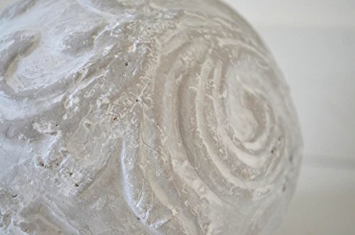 Kugel Keramik Dekokugel Gartenkugel ca. 12cm Durchmesser grau weiß shabby Ornament Deko rustikal Garten - 3