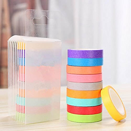 Leisial 10pcs DIY Papel Cintas Rollos Washi Tape Arco Iris Cintas Adhesivas Decorativas Lindo Color Caramelo Puede Escribir reviews Leisial 10pcs DIY Papel Cintas Rollos Washi Tape Arco Iris Cintas Adhesivas Decorativas Lindo Color Caramelo Puede Escribir
