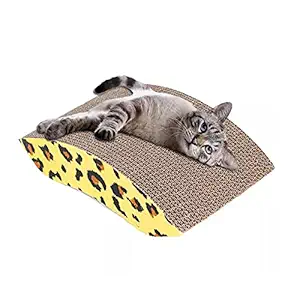 BLACKDOG Cat Toys Corrugated Scratching Pad Toy with Catnip Grass, Color May Vary, Large