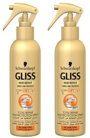 Schwarzkopf Gliss Total Hair Repair Heat Protection Spray 200 MLx2 (Pack Of 2)