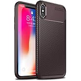 Spia Apple iPhone Xs Max 6.5 Kılıf Kahverengi Karbon Silikon Orijinal Esnek İnce Geliştirilmiş Dayanıklı Darbe Karşıtı Koruyu