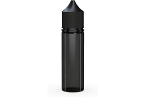 Chubby Gorilla Liquid Flaschen 50ml (5er Set) - V3 Unicorn Bottle - 50ml Tropfflasche & Pipettenflasche - Kindersichere und auslaufsichere 50ml Flaschen für Öle und Liquid (Schwarz)