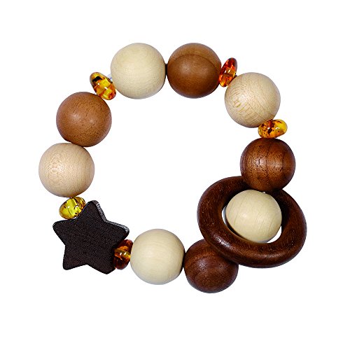 Heimess 763940 Greifling Elastik Stern mit Bernstein
