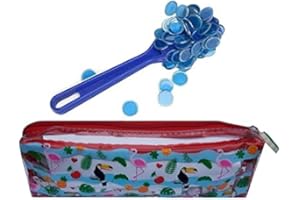 Kit Loto magnetique Bleu 3 en 1 : Trousse Bingo + Baton ramasse jetons + pions Loto - Nouveau Design - Accessoires Jeu