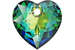 1 stk SWAROVSKI CRYSTALS pendant Heart Cut 6432 crystal stone with hole, 14.5 x 14.5 mm Aquamarine (Swarovski-Kristalle Anhänger Herzschnitt 6432 Kristallstein mit Loch Aquamarinblau.)