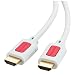 Produktbild rocabo 1013 HDMI High Speed Verbindungskabel mit Ethernet, 4k ULTRA-HD kompatibel (2160p/1080p FULL-HD - 3D/ARC/CEC) für TV, DVD, Beamer, Blu-Ray, Spielekonsolen, vergoldete Kontakte, 1,00m, weiß