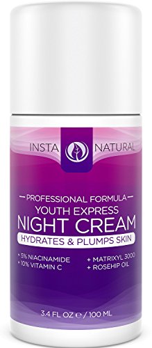 Night Cream Moisturizer Treatment for Face - Infused with Vitamin C, Niacinamide (Vitamin B3), Matrixyl 3000, Rosehip Oil & Argan Oil - Made With Natural & Organic Ingredients - Reduces the Appearance of Fine Lines, Wrinkles, Hyper Pigmentation & Uneven Skin Tone - Guaranteed to Improve Complexion!