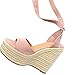 Produktbild Kolylong Damen Keilsandaletten Dicker Boden Keil Offener Zeh Spitze Rom Sandalen Kreuz Gebunden Riemchen Wedge Schuhe Sommerschuhe Sandaletten 35-43