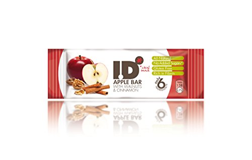 I.D Fruit Bars Apfel Riegel mit Walnüssen ganz natürlich - hochfaserverstärkt - Display Box mit 12 Bars, 420 g