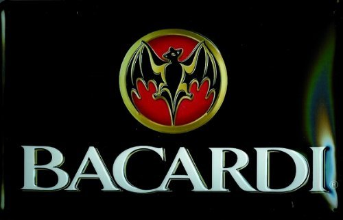 Preisvergleich Produktbild Schild Alu Artdeco Logo Bacardi Querfomat 110x80mm