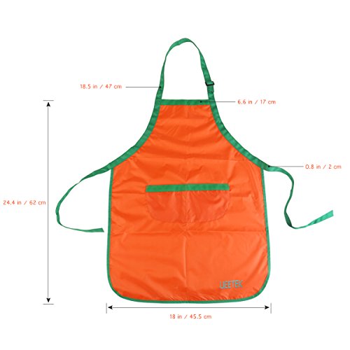 UEETEK Kinder wasserdichte Kunsthandwerk Kittel Schürze für DIY Malerei Gemälde Zeichnung mit Sleevelet(Orange) - 2