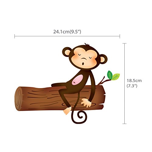 Decowall DM-1401 5 Kleine Affen Baum Wandsticker Wandaufkleber Wandtattoo Kinderzimmer - 3