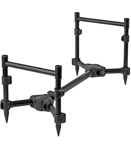 Bissanzeiger Set NGT 3 Rod Pod Karpfen-Angelset - Voll Verstellbar Mit Tragetasche 3 Ruten Halterung