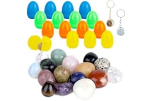 Aitsite Cadeaux de Pâques pour Enfants, œufs de Pâques pré-remplis avec 16 Pierres précieuses, œufs de Pâques à remplir, Jeu d'œufs de Pâques