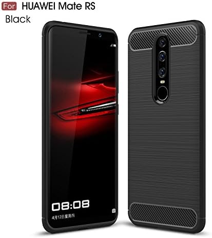 COKOVI Huawei Porsche Design Mate RS Case Ultra Slim Thin Carbon Fiber Scratch Resistant Shock Absorption Soft TPU Protective Cover for Huawei Mate RS (Black)