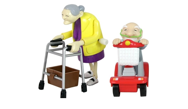 Figurines De Grand Pere Et Grand Mere Figurines A Remonter Grand Mere Et Grand Pere Wind Up Granny Et Grandad Deambulateur En Lot De 2 Amazon Fr Cuisine Et Maison