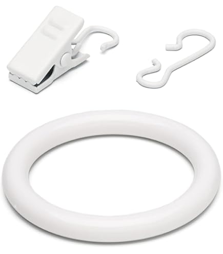 Lot De 30 Anneaux De Rideaux Métalliques Avec Clips - Diamètre 32 Mm, Bronze, Durable